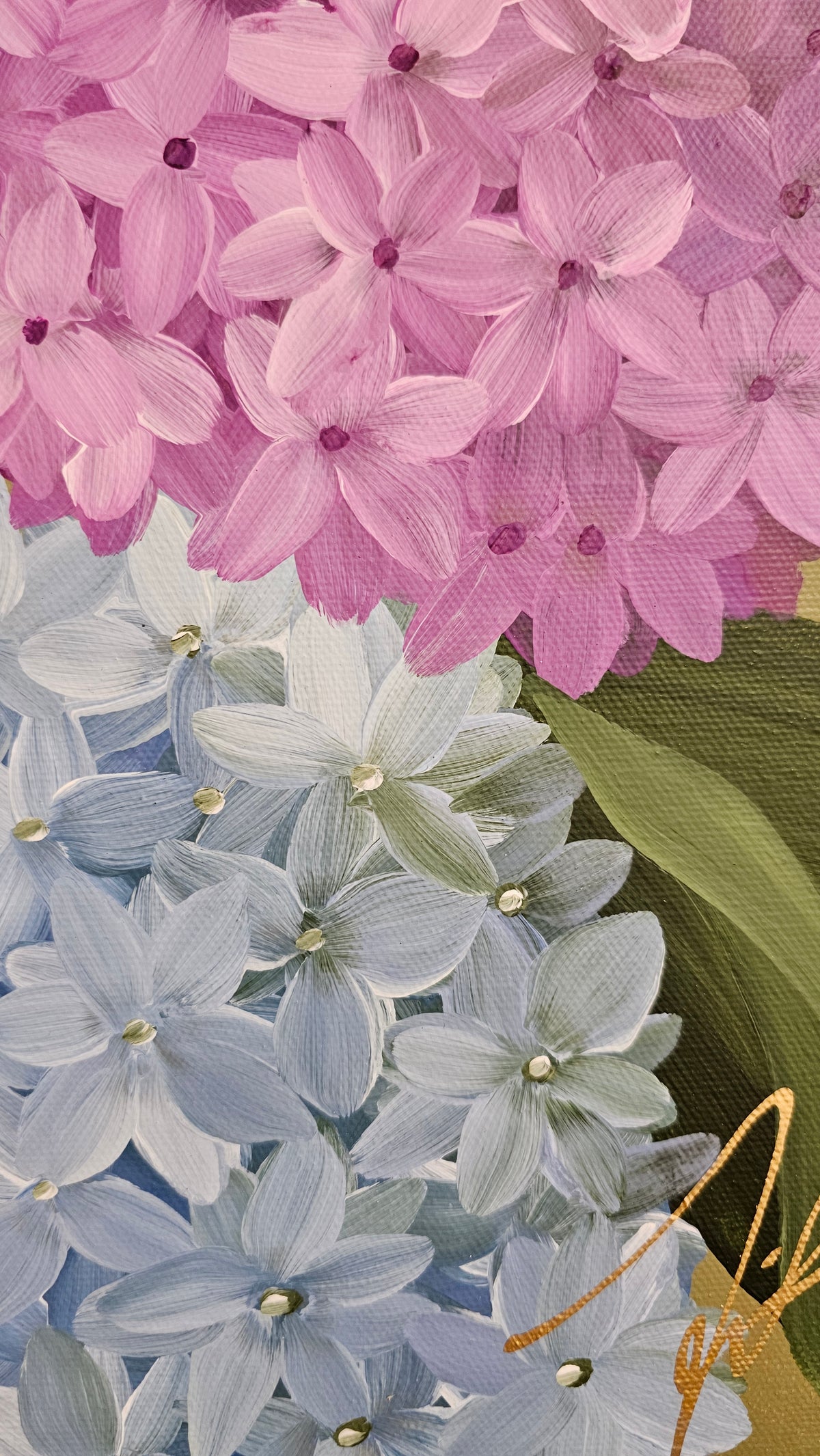 "Heritage" 1 _ 12x12 hydrangeas Flower Painting by Zoe White _ Acrylic on canvas