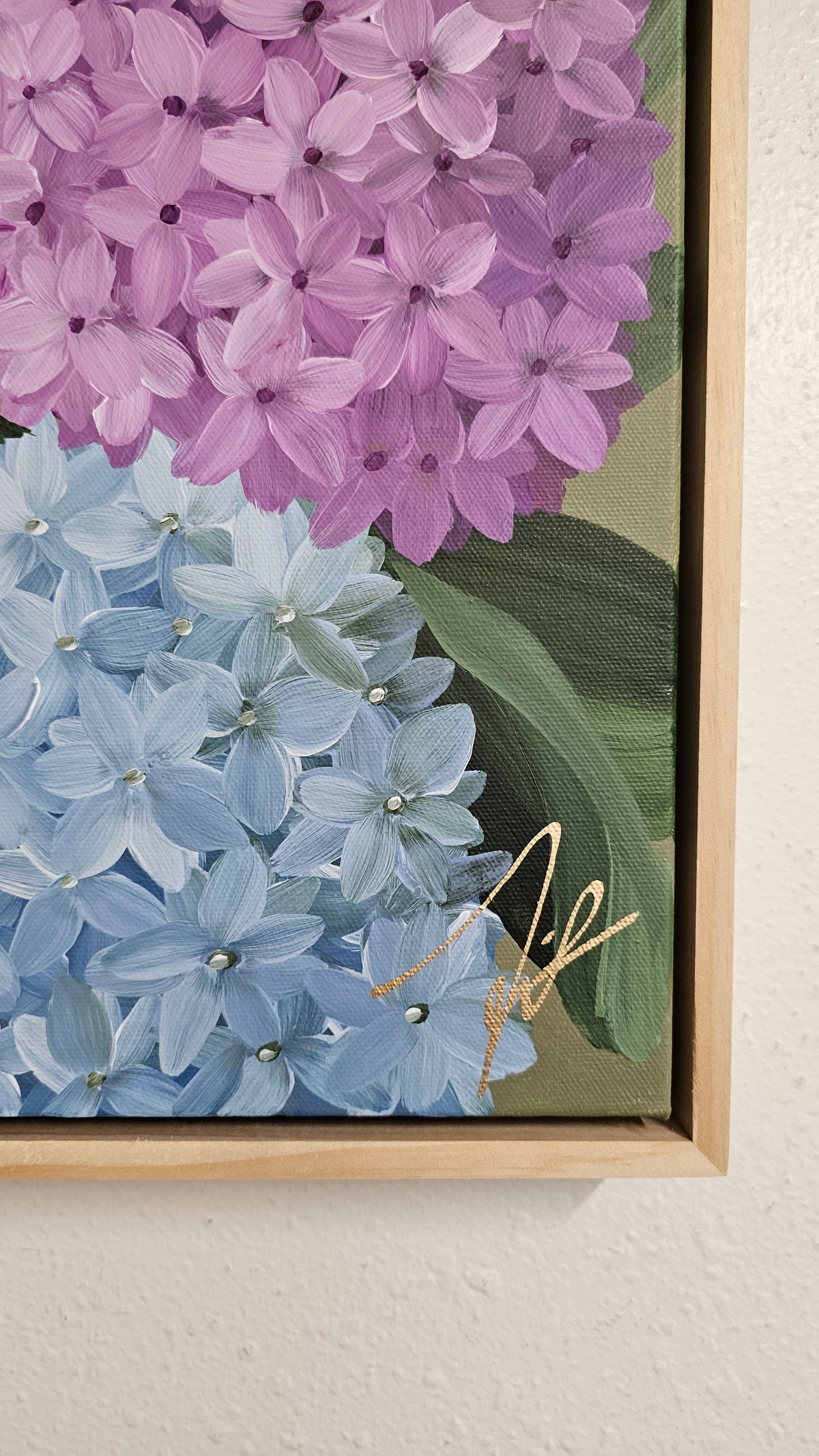 "Heritage" 1 _ 12x12 hydrangeas Flower Painting by Zoe White _ Acrylic on canvas