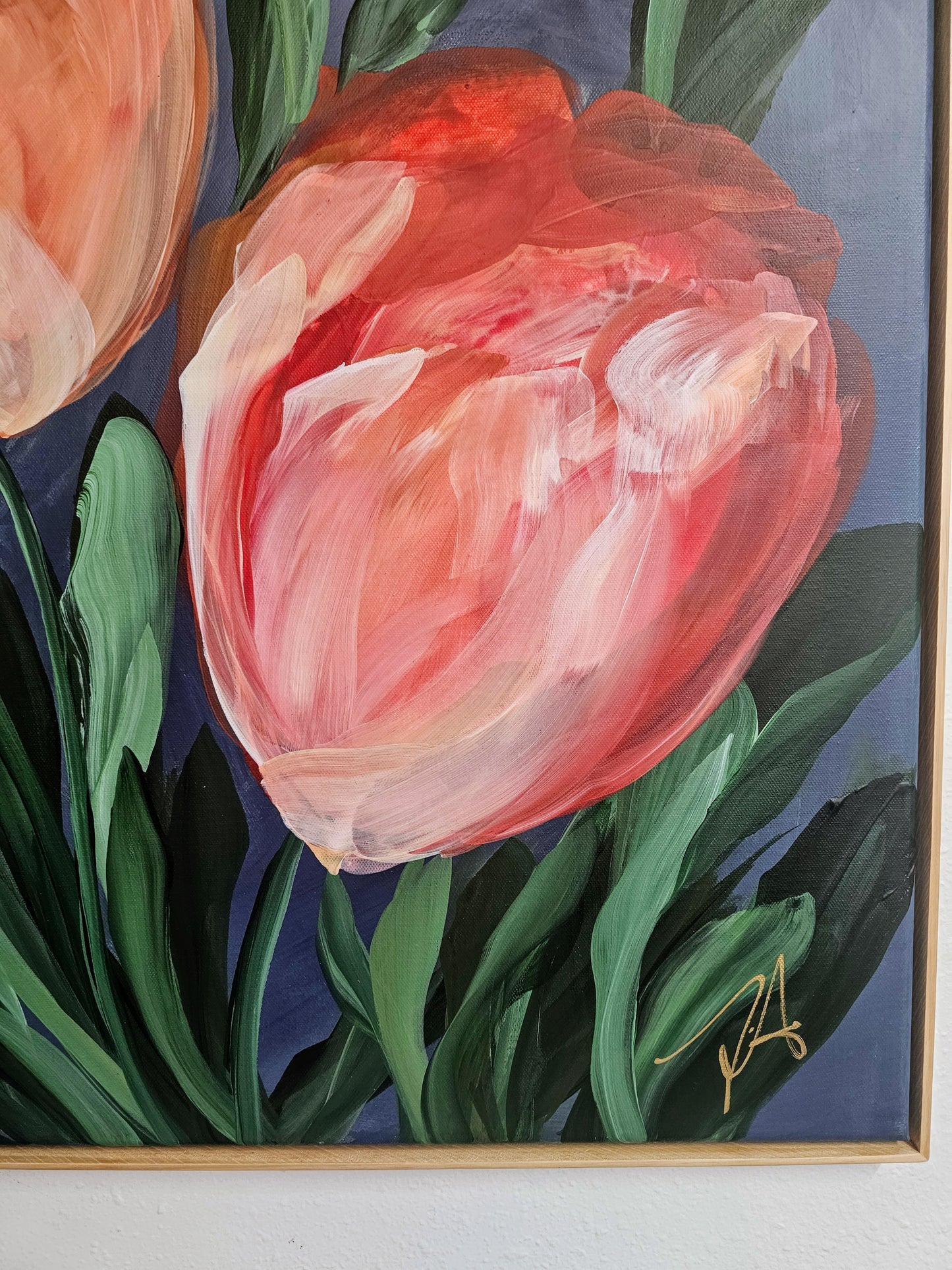 Embrace _ Tulip Flower Painting by Zoe White _ Acrylic on canvas