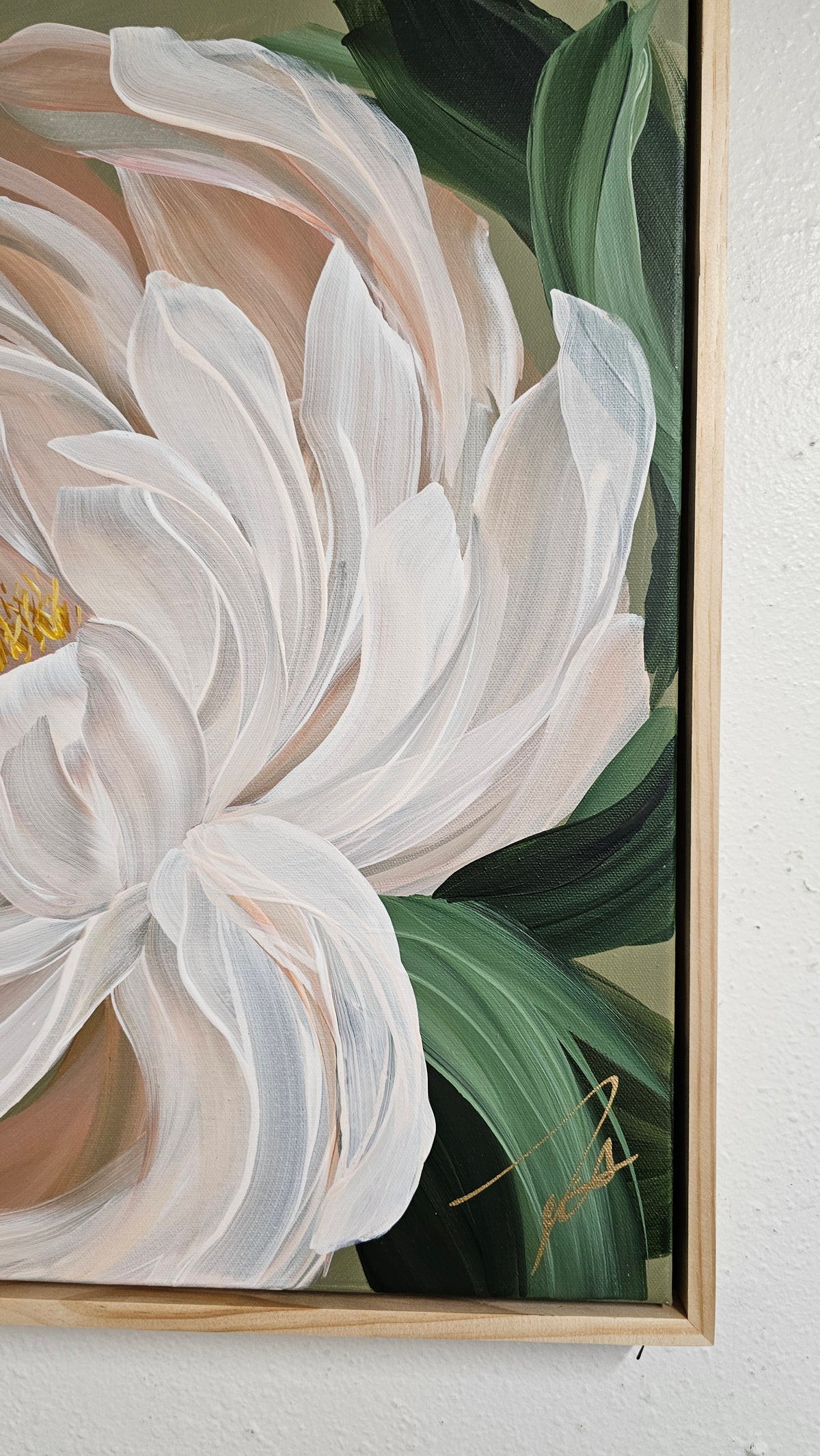 "New Chapter" #1 Peony Flower Painting by Zoe White _ Acrylic on canvas