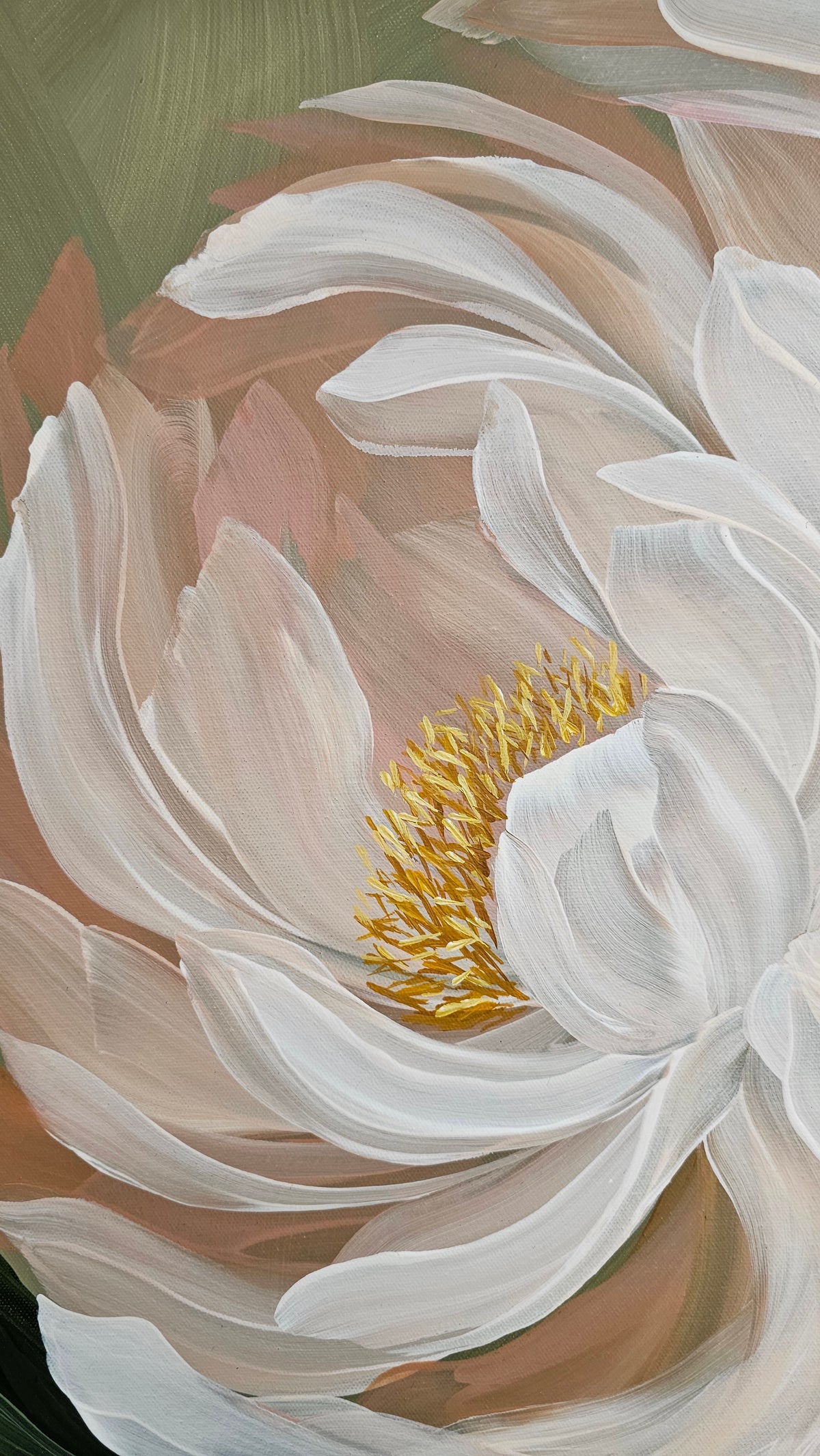 "New Chapter" #1 Peony Flower Painting by Zoe White _ Acrylic on canvas