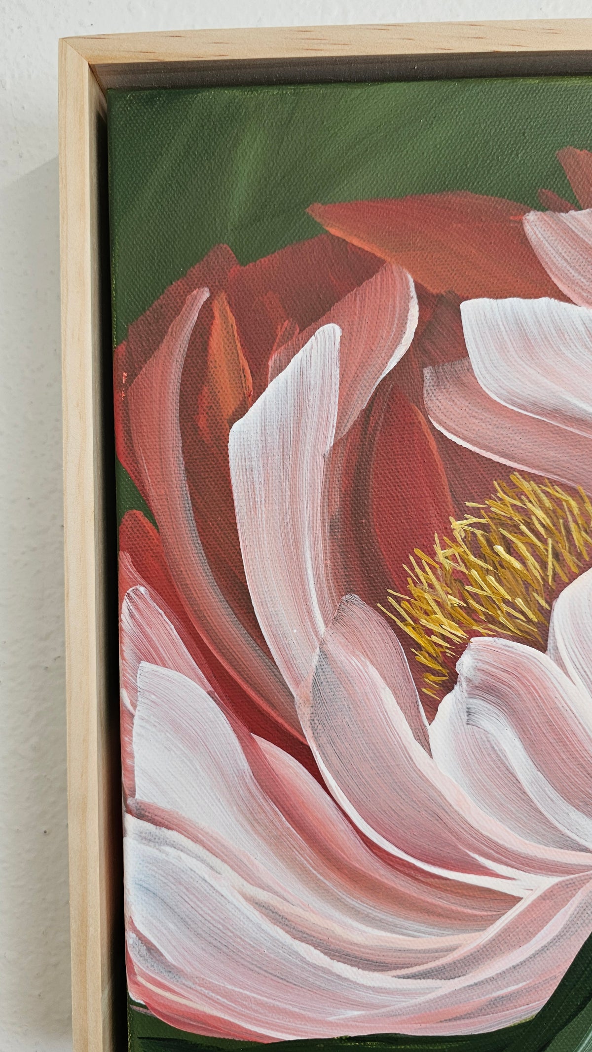 "New Chapter" 2 _ 12x12 Peony Flower Painting by Zoe White _ Acrylic on canvas