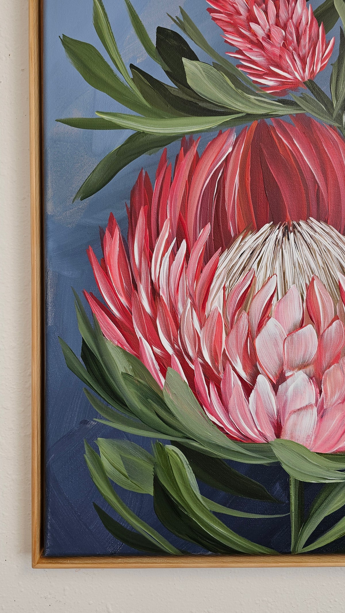 "Radiant" #8_ Protea Flower Painting by Zoe White _ Acrylic on canvas