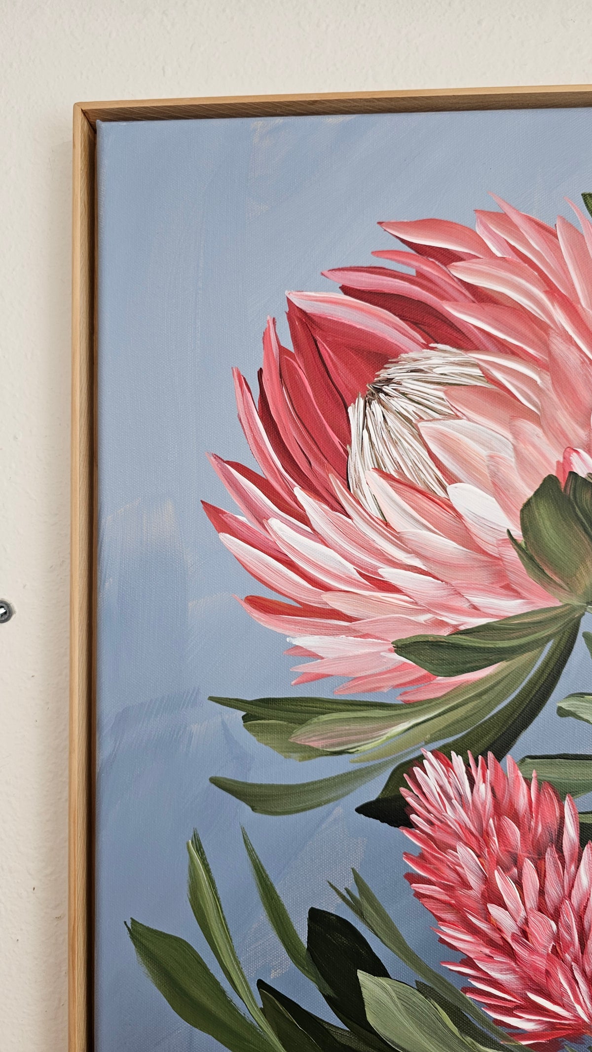 "Radiant" #8_ Protea Flower Painting by Zoe White _ Acrylic on canvas