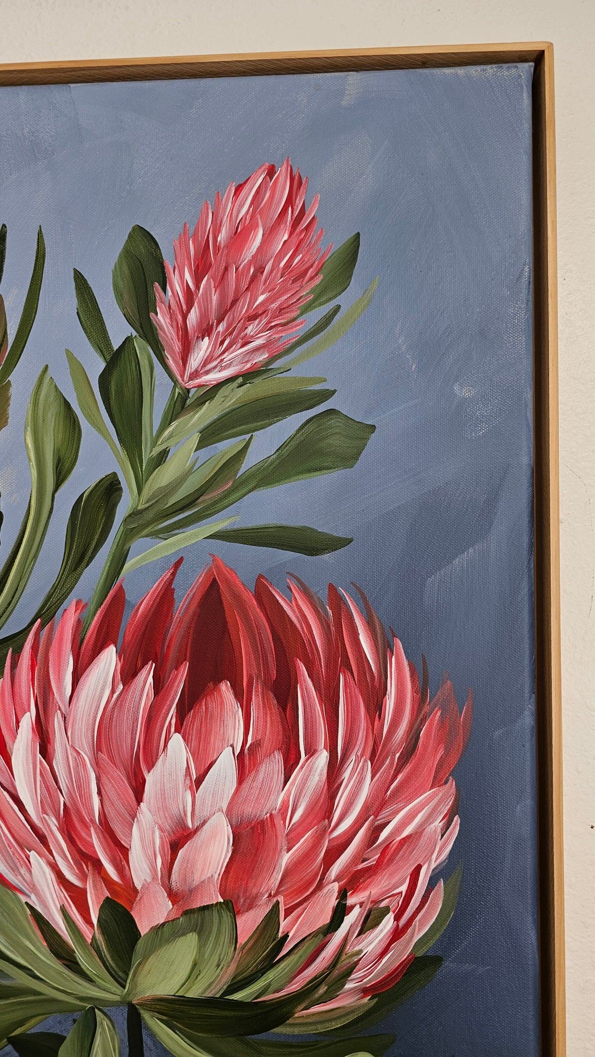 "Radiant" #8_ Protea Flower Painting by Zoe White _ Acrylic on canvas
