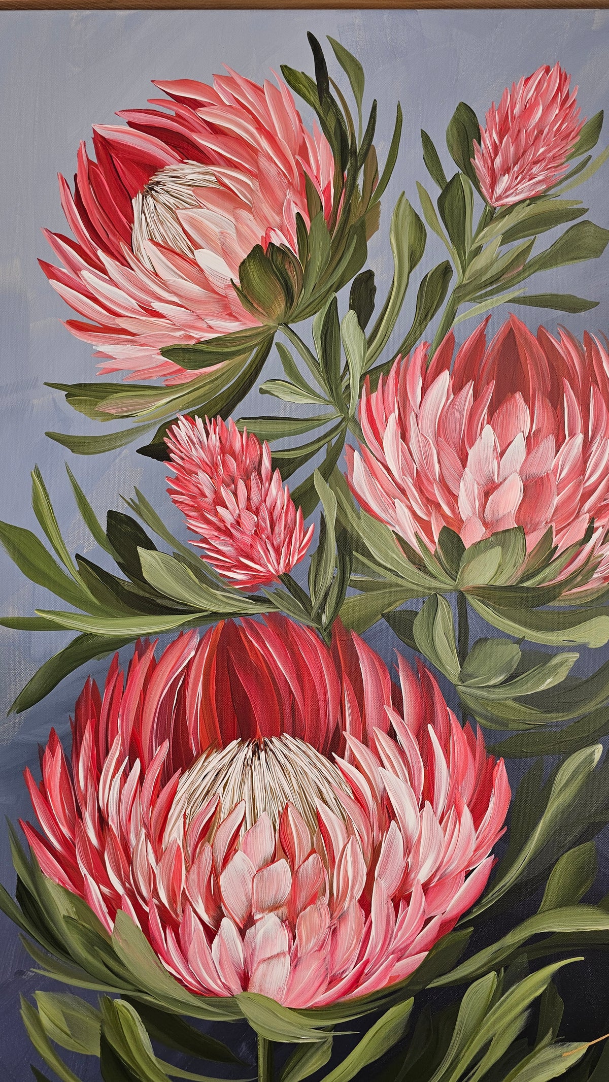 "Radiant" #8_ Protea Flower Painting by Zoe White _ Acrylic on canvas